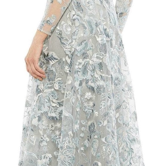 Mac Duggal 67869 - Long Sleeve A-Line Dress size 14 gray/silver - Picture 4 of 14